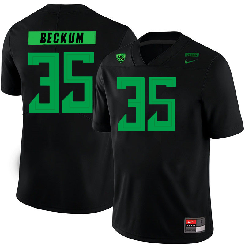 Men #35 DJ Beckum Oregon Ducks College Football Jerseys Stitched Sale-Black